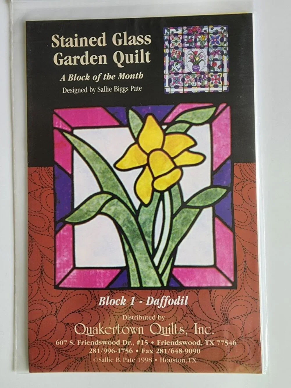 Rare Stained Glass Garden Quilt Pattern Quakertown Quilts  Full Set 14 Patterns